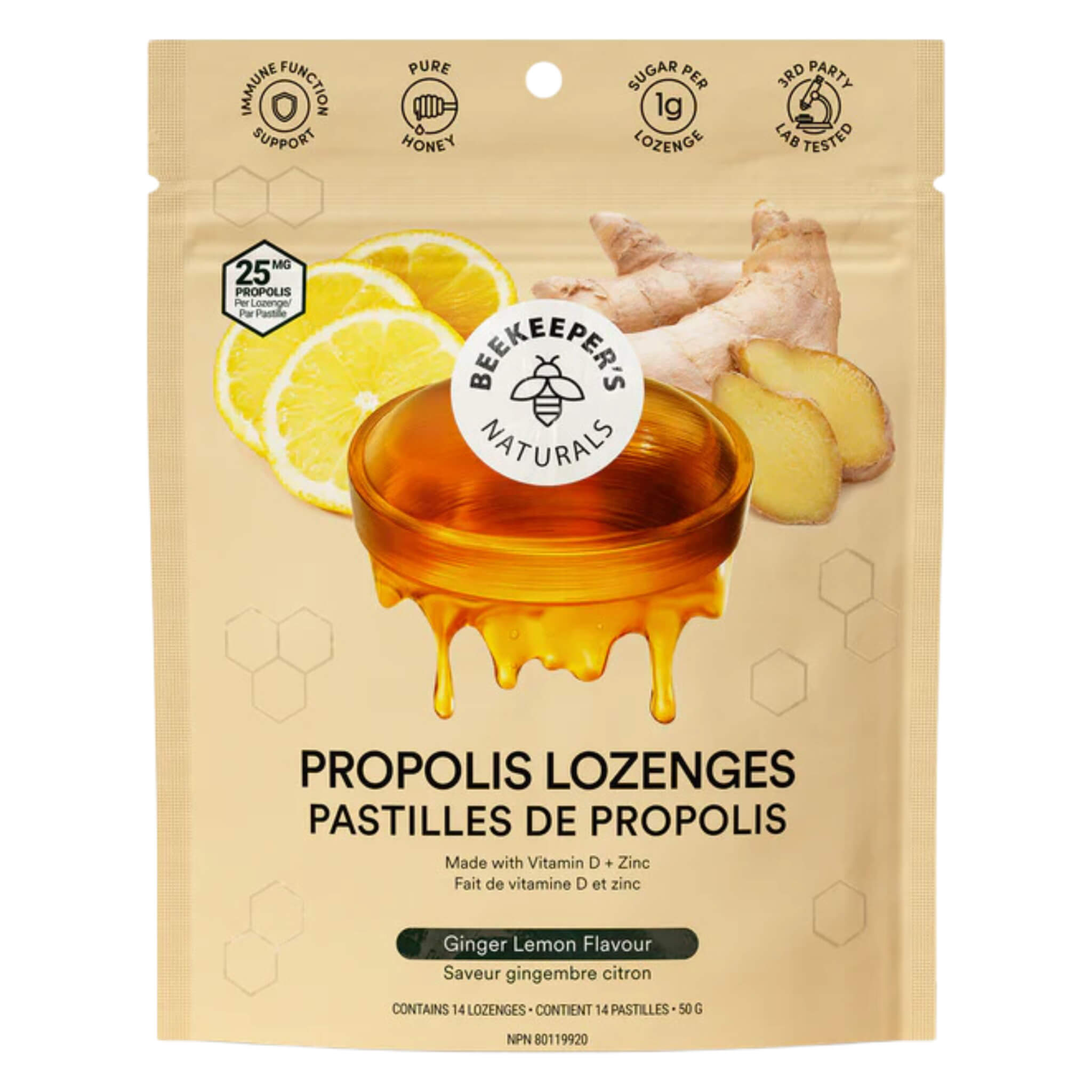 Natural Propolis Throat Lozenges for Sore Throat Relief - Immune Support & Cough Drops for Adults & Kids - Perfect for Cold, Flu & Allergy Season