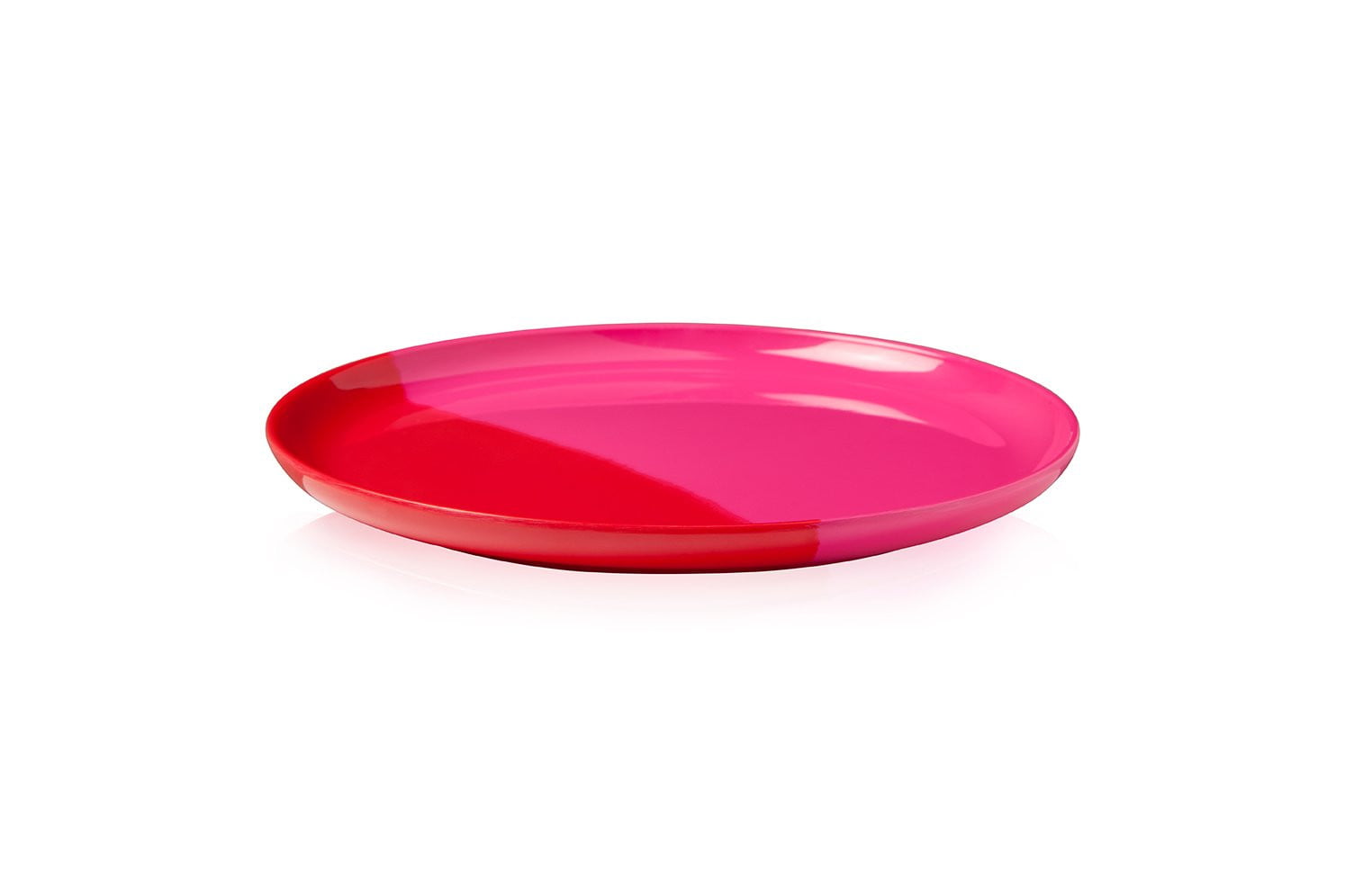 1/2 & 1/2 Melamine Salad and Dessert Plates Set of 4 - Fuchsia Red Color - Exclusive Thomas Fuchs Design - Perfect for Parties, Picnics, and Outdoor Dining