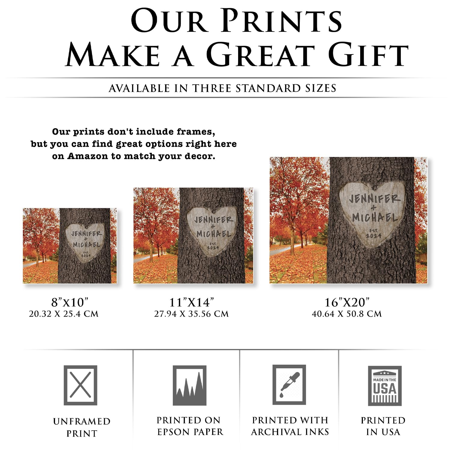 Personalized Wedding Anniversary Gift - Custom Carved Tree with Couple's Names - Unframed Wall Art for Newlyweds - Family Name Keepsake - Perfect for Bridal Showers, Home Decor & Romantic Gifts