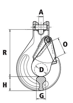 Heavy Duty Grade 80 Clevis Sling Hooks with Safety Latch - for Lifting, Rigging & Towing Applications - Construction, Marine & Industrial Use