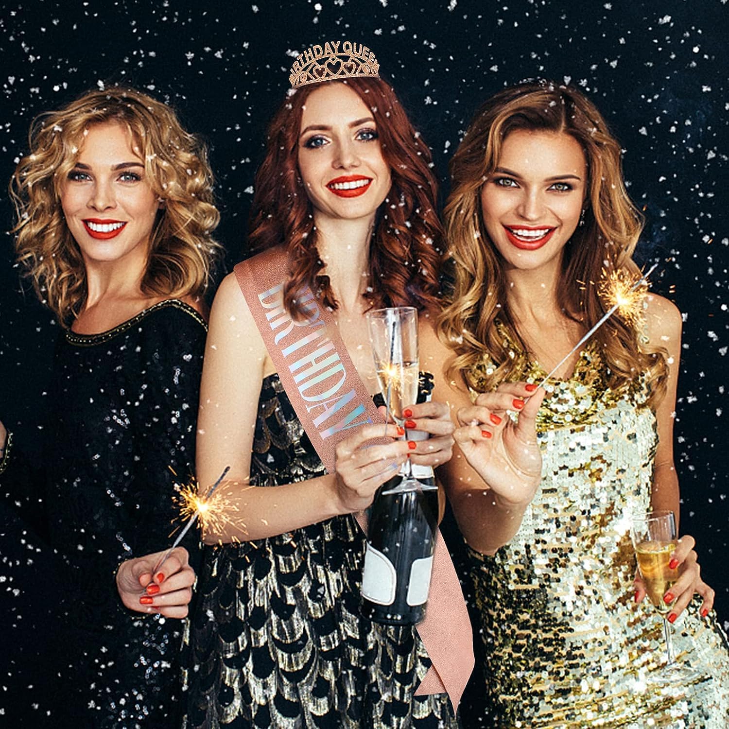 Shining Diva Fashion Birthday Sash & Crown Set - 2 Pcs | Elegant Birthday Queen Accessories | Perfect Gift for Best Friend, Sister, Teenager | Ideal for Birthday Parties, Photo Shoots & Celebrations