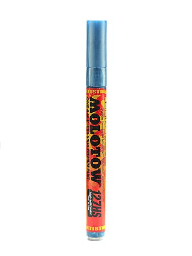 Molotow One4All Acrylic Paint Markers - 2mm Metallic Blue 224 (6-Pack) - Perfect for DIY Crafts, Graffiti Art, and Sign Making
