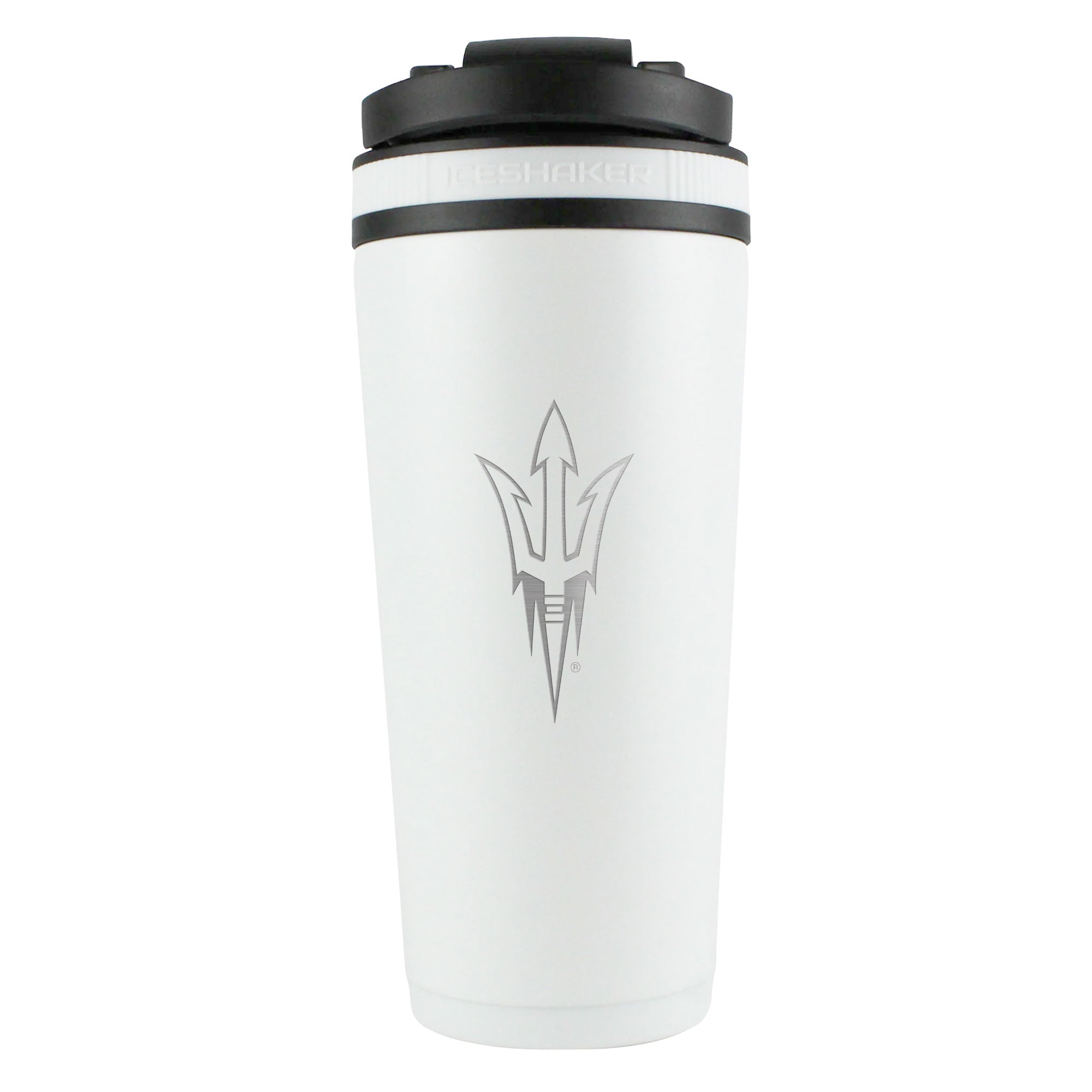 Arizona State 26oz Insulated Stainless Steel Ice Shaker Bottle - Official Licensed College Sports Water Bottle for Gym, Workout & Outdoor Activities | Keeps Drinks Cold for 24 Hours | White