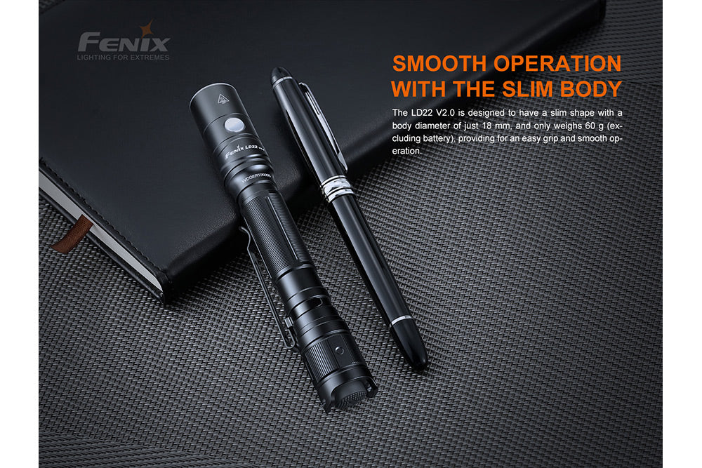 Fenix LD22 V2 Compact LED Flashlight - 800 Lumens High Brightness, Waterproof, Rechargeable - Perfect for Camping, Hiking, Emergency & Outdoor Adventures