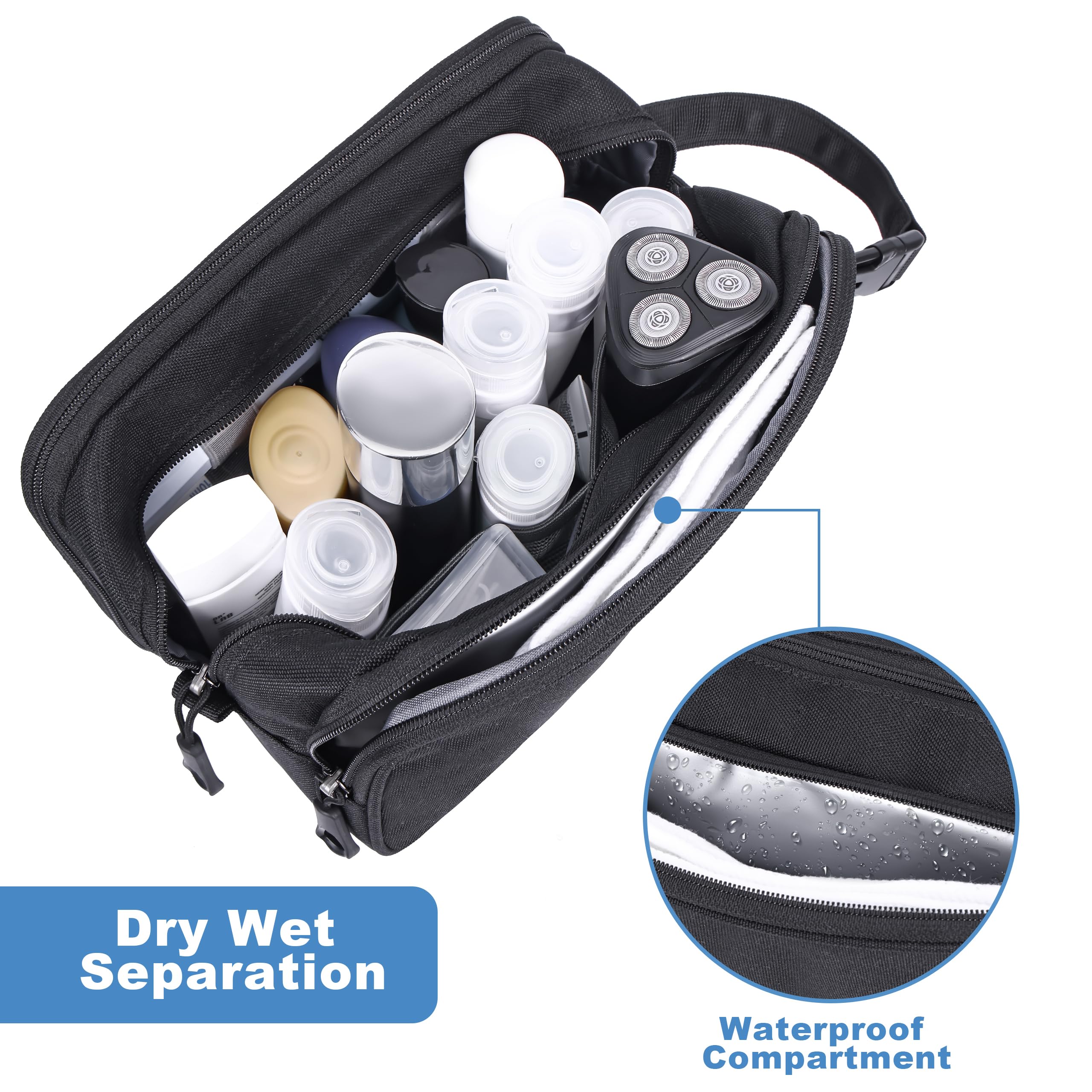 Waterproof Tactical Toiletry Bag for Men with YKK Zippers & Multiple Compartments - Durable Travel Hygiene & Cosmetic Organizer - Perfect for Camping, Gym, Business Trips & Daily Use