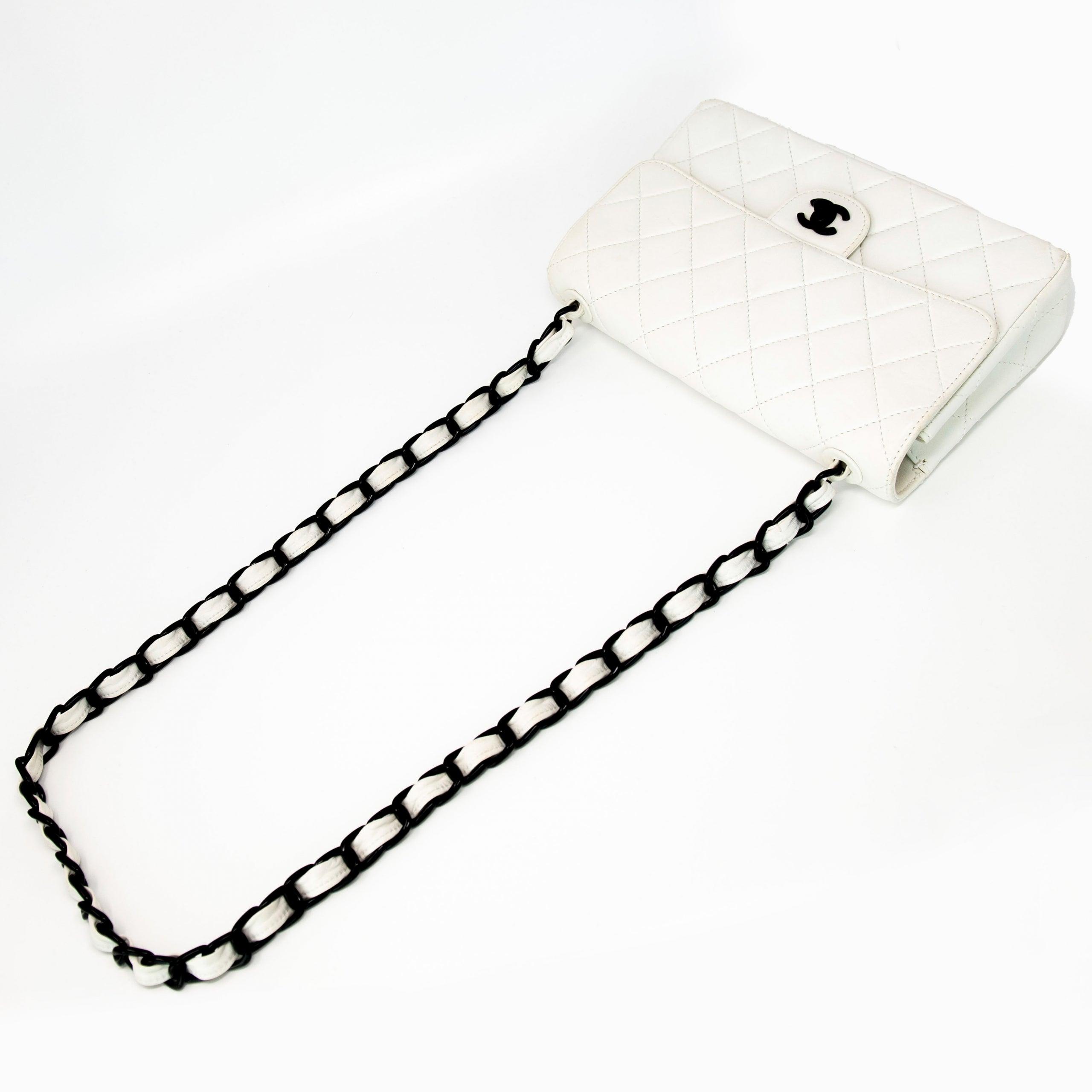 Vintage Chanel White Lambskin Classic Flap Bag - Luxury Leather Shoulder Handbag for Women | Perfect for Date Night, Parties & Special Occasions