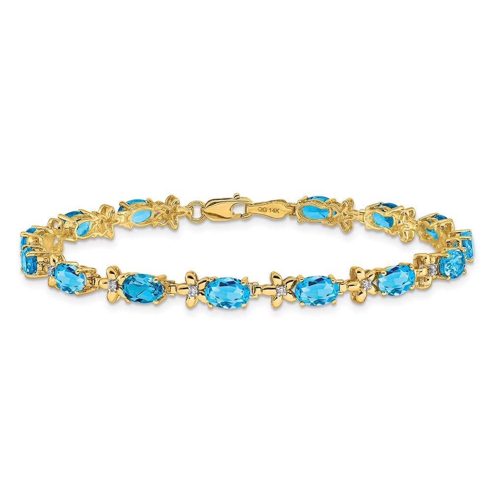 14K Yellow Gold Floral Diamond Amethyst Bracelet for Women - Elegant Purple Gemstone Jewelry Gift for Birthday, Anniversary & Special Occasions