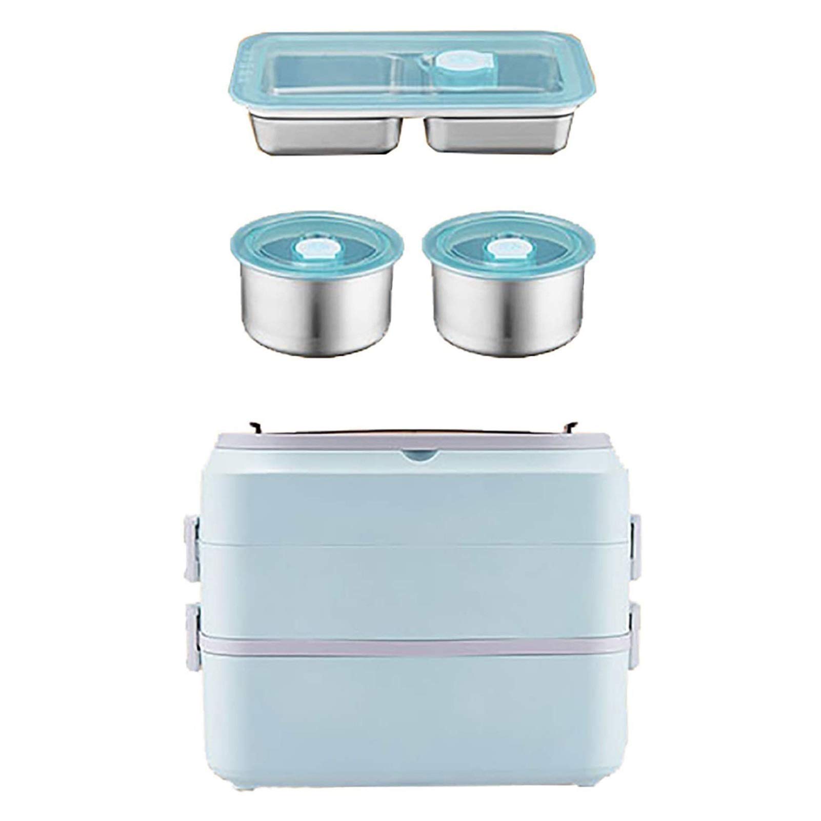 Portable Electric Lunch Box Food Warmer - Stainless Steel 2-in-1 Heating Lunch Box for Home & Office | Perfect for Meal Prep, Commuting, and Traveling