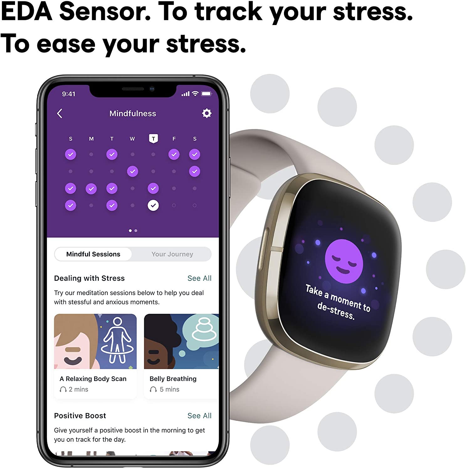 Fitbit Sense Advanced Health & Fitness Smartwatch with ECG, Stress Sensor, 24/7 Heart Rate & SpO2 Monitoring - Renewed Like New (White/Gold) | Perfect for Workouts, Sleep Tracking & Daily Activity Monitoring