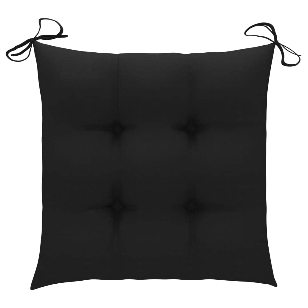 Premium Outdoor Patio Seat Cushions - 15.7x15.7x2.8 Inch Waterproof Loveseat Bench Chair Cushions (Set of 2, Black) - Durable Fabric for Patio Furniture, Garden, Deck & Poolside Use