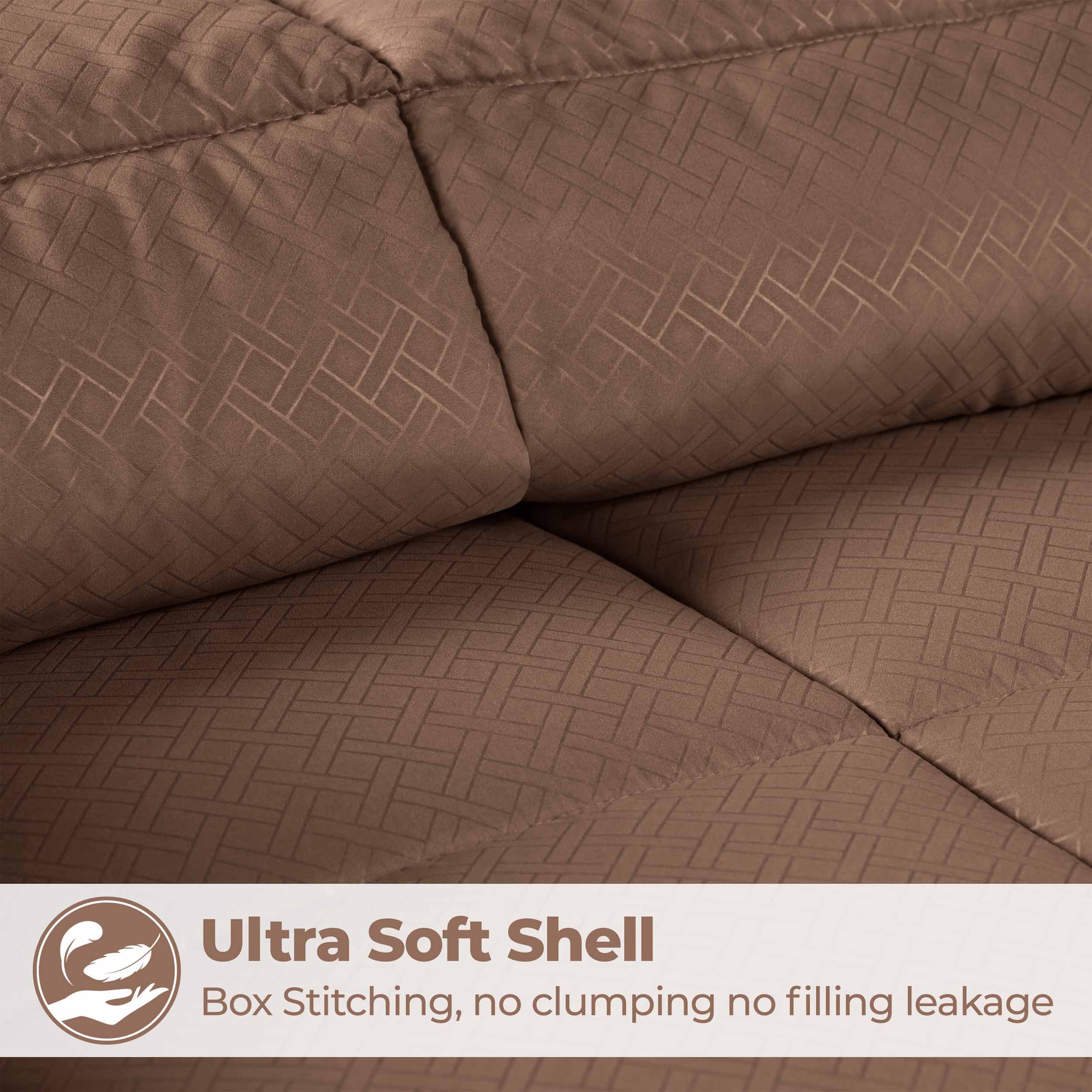 Luxury Basketweave Plush Down Alternative Comforter - Hypoallergenic & Breathable All-Season Bedding for Master Bedroom, Guest Room & Dorm