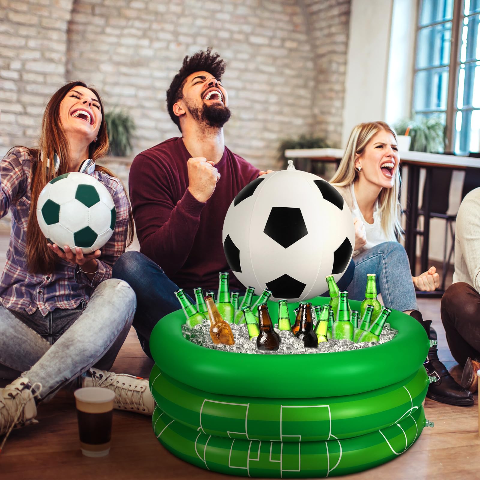 Bencailor Inflatable Cooler - Portable Football Drink Cooler, PVC Sports Toss Game, Rugby Basketball Baseball Party Decoration, Ideal for Tailgates, Beach Outings, and Backyard BBQs
