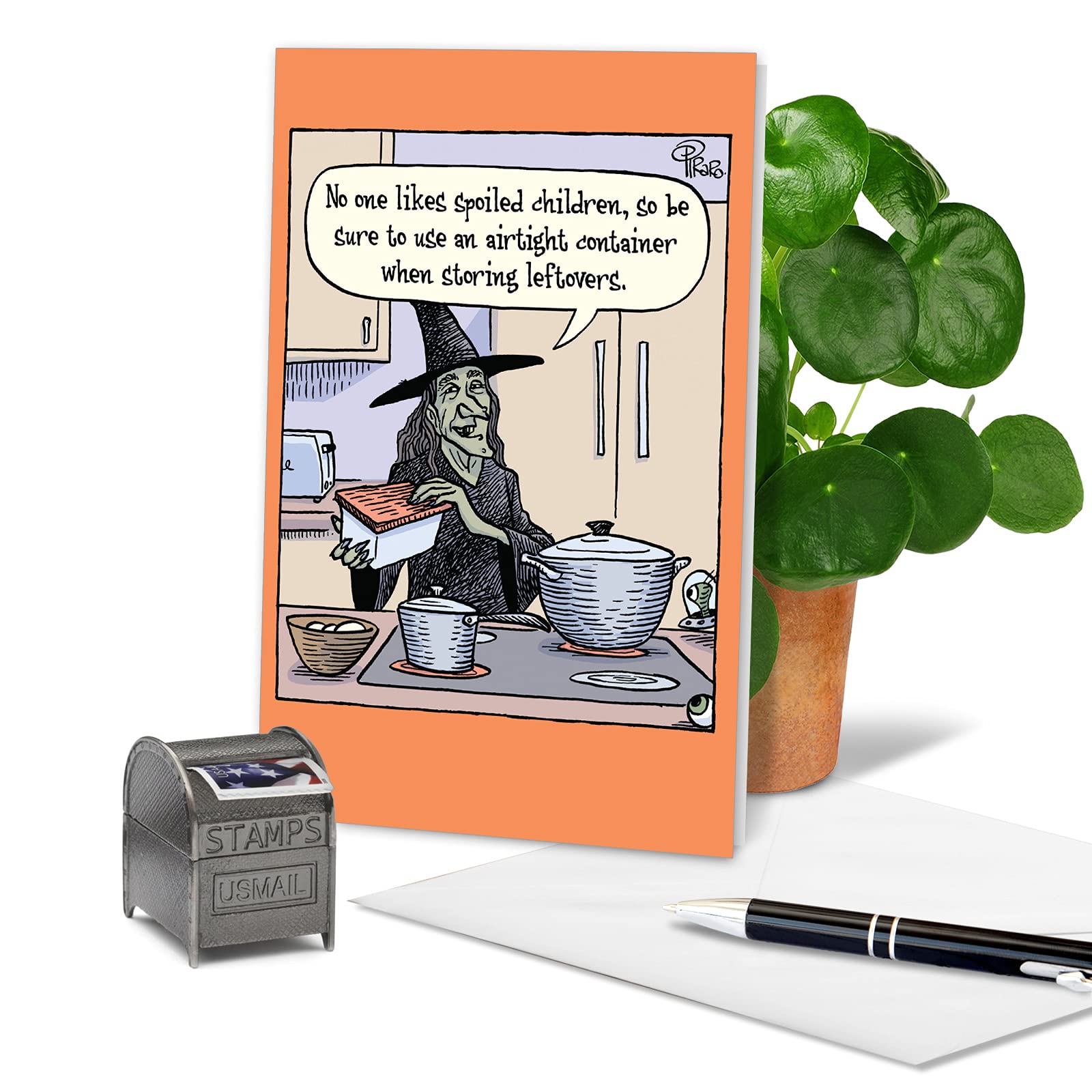 Funny Halloween Card with Envelope - Spooky & Festive Notecard for Halloween - Perfect for Parties, Trick-or-Treating & Gifts - C9475HWG