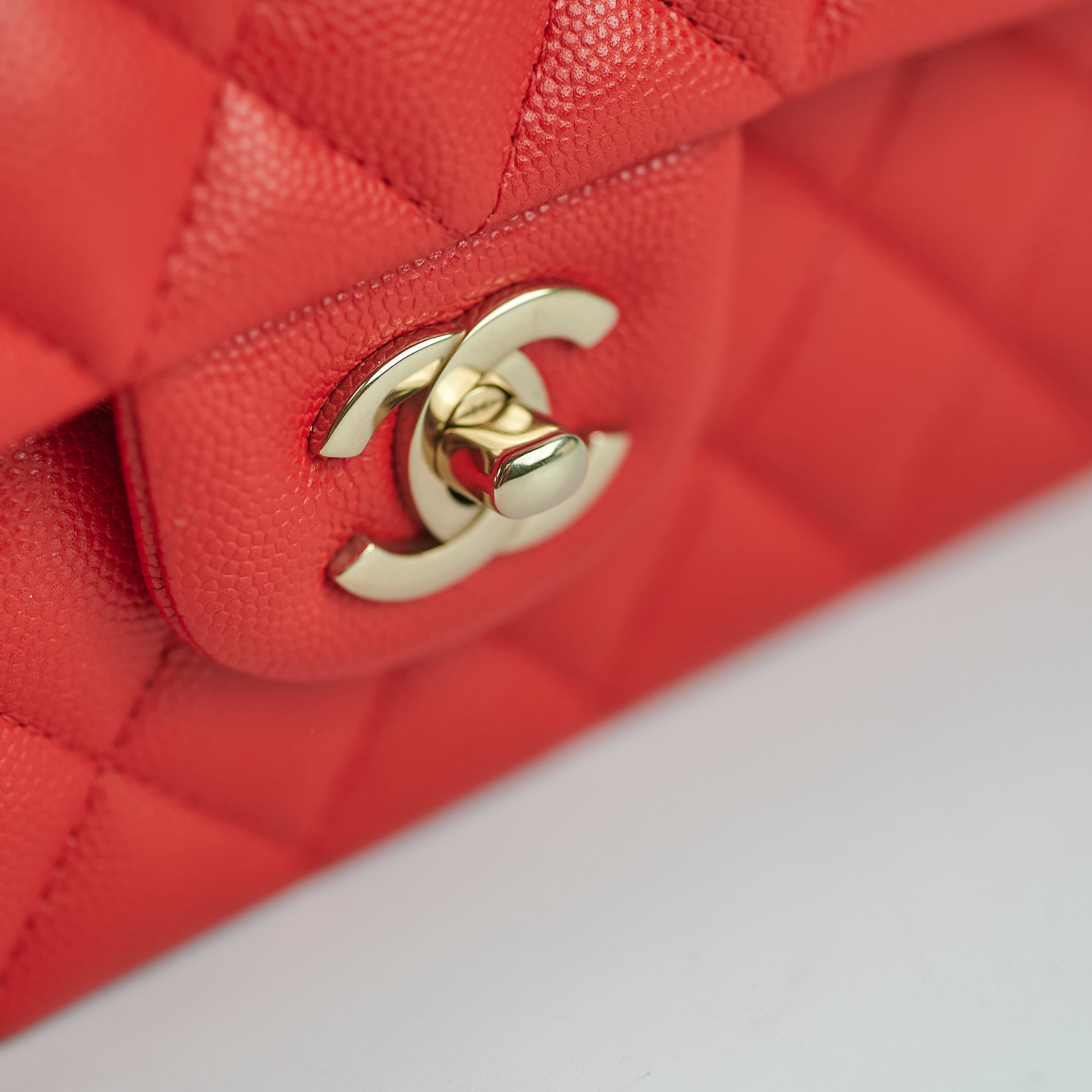 Chanel Caviar Leather Medium/Large Double Classic Flap Bag in Red with Microchip - Luxury Handbag for Women, Perfect for Parties, Dating & Special Occasions