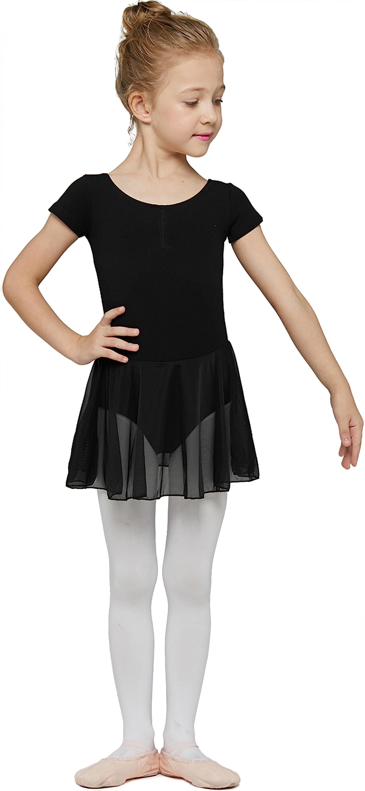 Toddler Ballet Leotard with Skirt - Girls Dance Leotard Outfit for Ballet & Gymnastics | Classic Short Sleeve Ballerina Dress for Toddlers | Perfect for Dance Class, Recitals & Performance