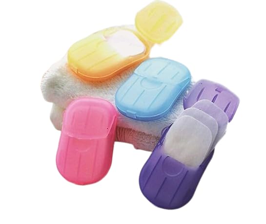 **JEJDA Travel Paper Soap Strips - Portable Disposable Hand Soap for Camping, Hiking & Outdoor Activities - 4 Pack Multi-Color Box**