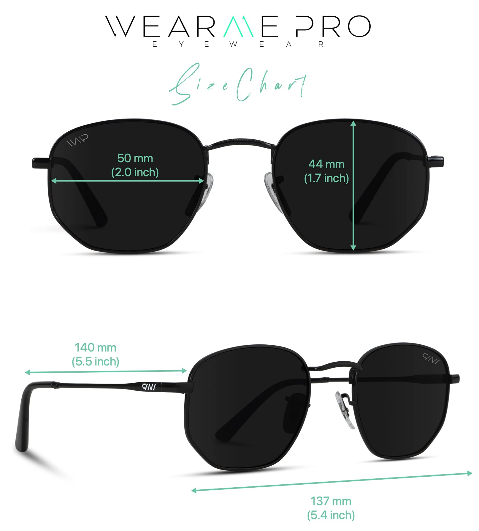 WearMe Pro Polarized Hexagon Retro Sunglasses for Men & Women - UV Protection, Fashion Round Frame - Perfect for Driving, Beach & Outdoor Activities