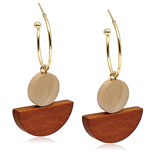 Wooden Long Tassel Dangle Drop Earrings