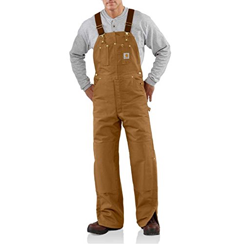 Carhartt Men's Quilt Lined Duck Bib Overalls R02 - Durable Workwear for Construction, Farming & Outdoor Activities