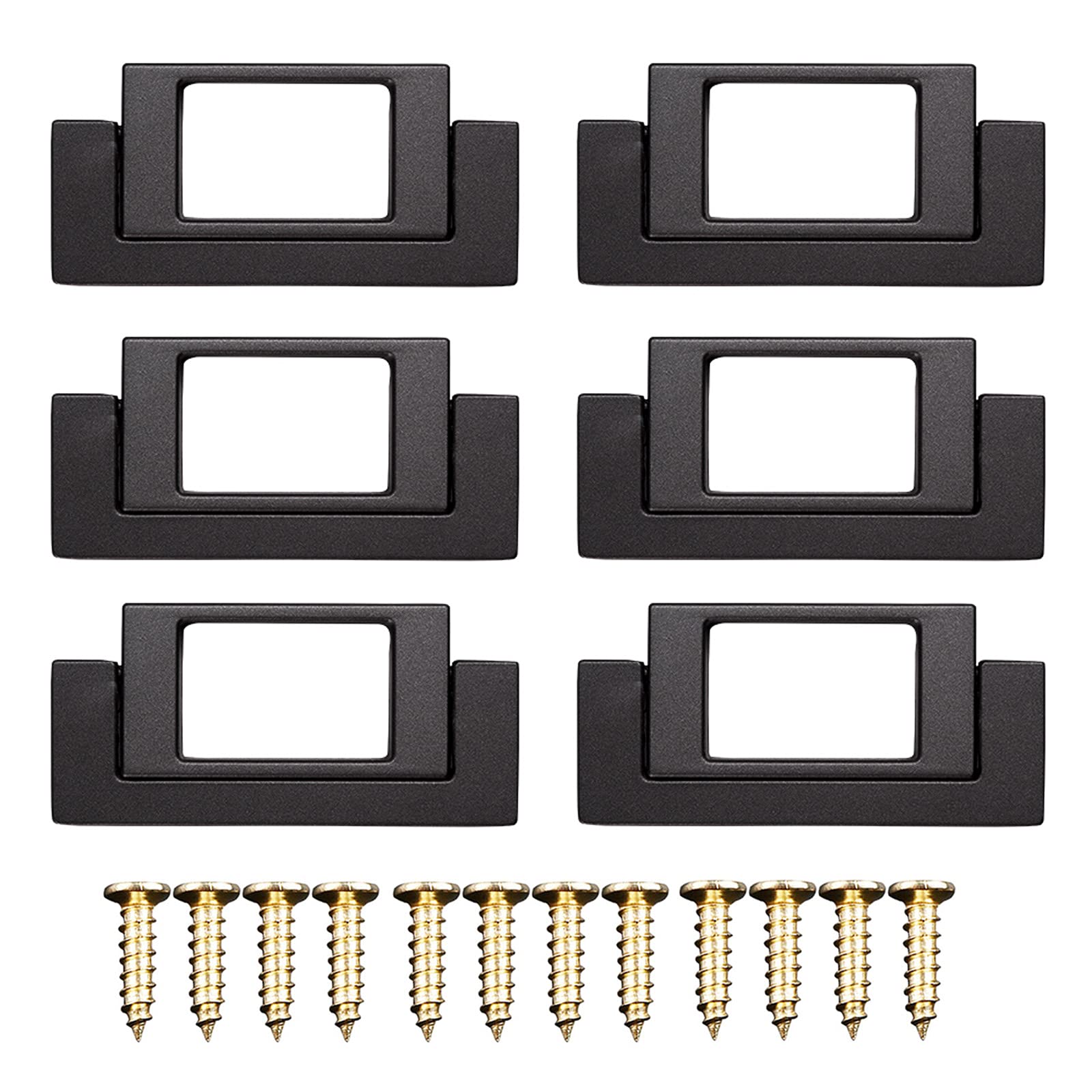 Black Zinc Alloy Drawer Pull Handles (6-Pack) - 80mm Kitchen Cabinet Handles with Screws for Wardrobe, Cupboard & Furniture - Perfect for Bedroom, Kitchen & Bathroom Storage Solutions