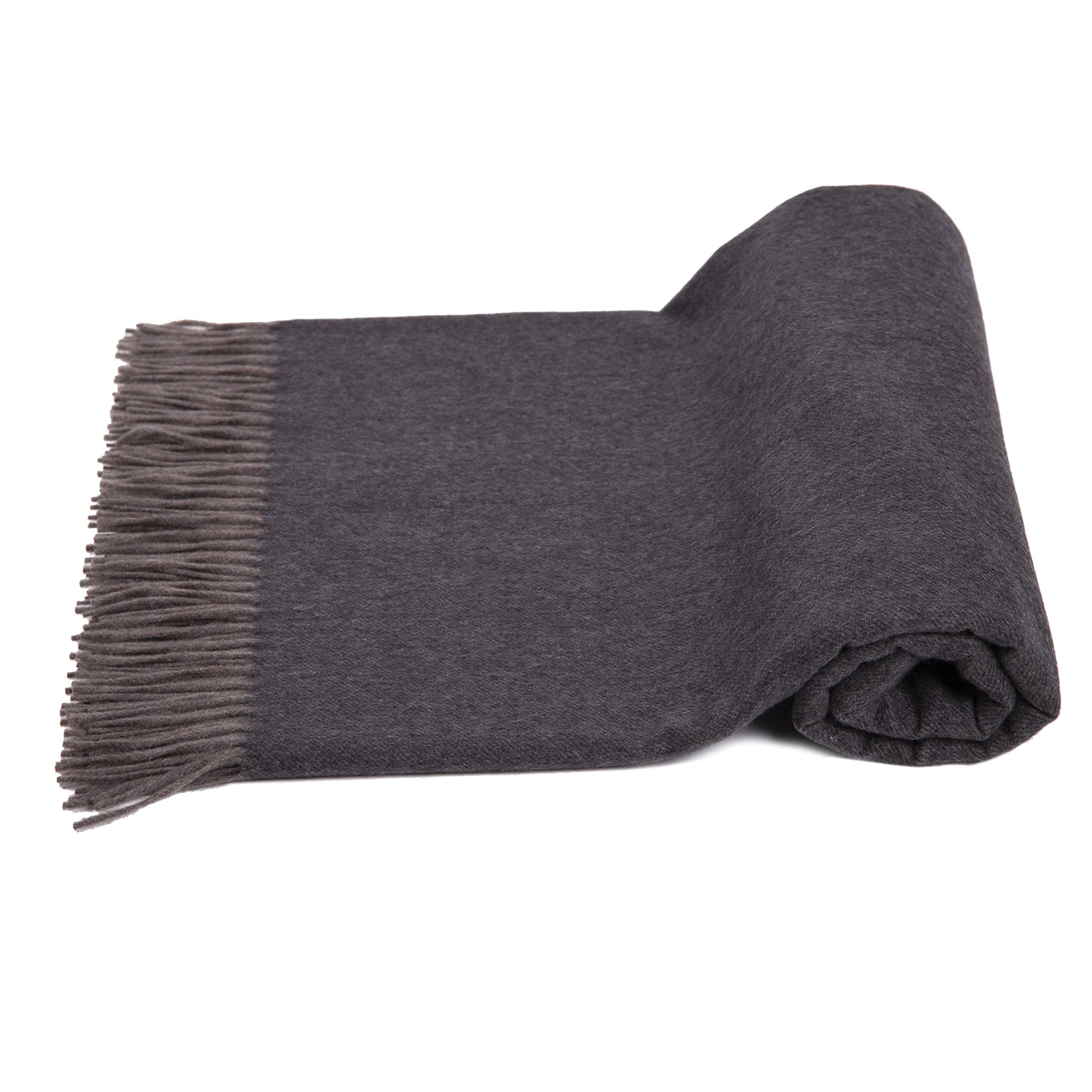 MA.AL.BI 1947 100% Cashmere Soft Blanket 150 x 180 cm (Dark Gray) - Luxury Gift Box Included - Perfect for Cozy Nights, Home Decor & Wedding Presents
