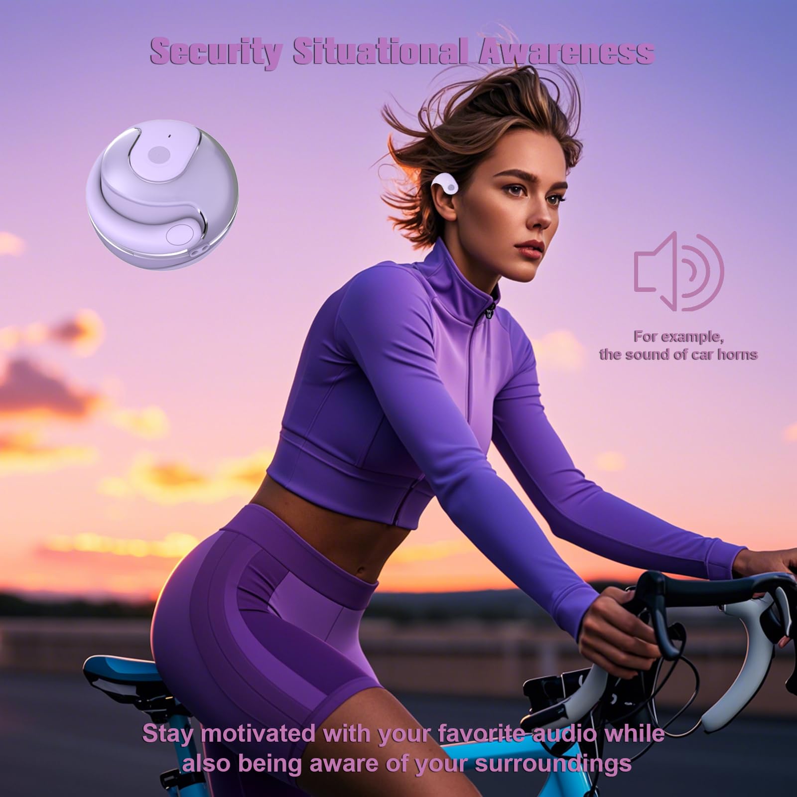 Open Ear Bluetooth Headphones - Wireless Hanging Earbuds for Running & Cycling