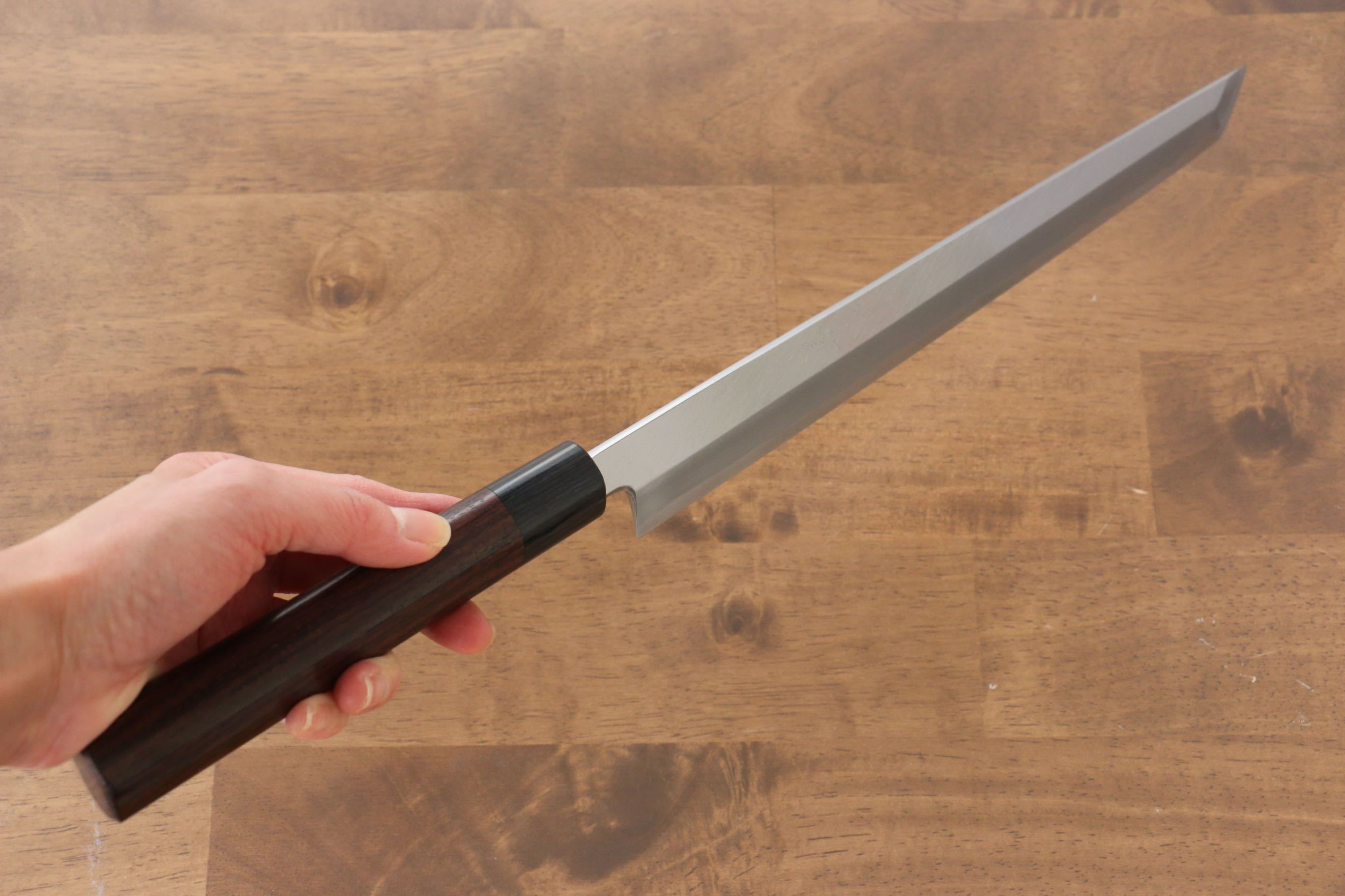Jikko White Steel No.2 Sakimaru Yanagiba 300mm Japanese Sushi Knife with Premium Ebony Handle - Perfect for Sushi Chefs & Professional Japanese Cuisine Preparation