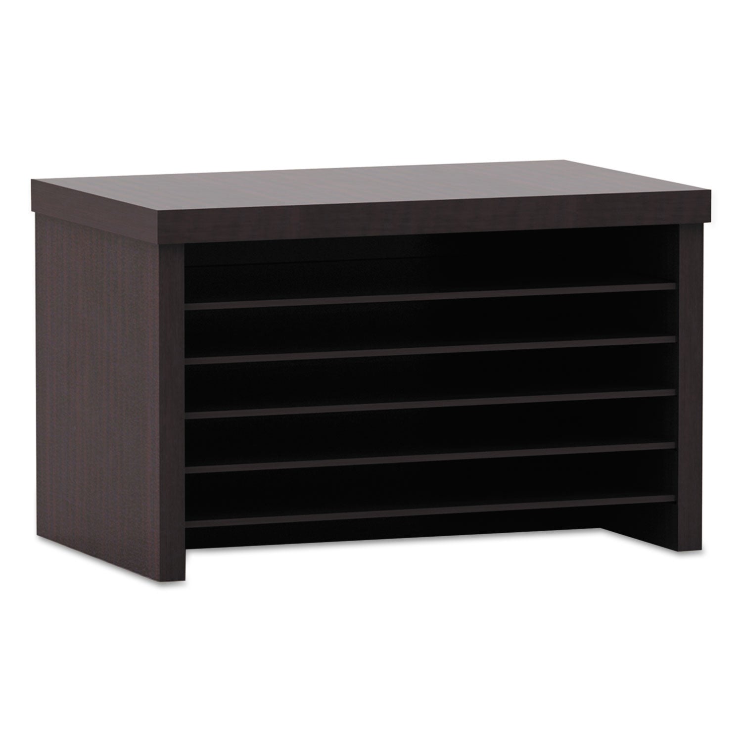Alera Valencia Series Under Desk File Organizer - 6 Section Wooden File Cabinet for Office & Home - 15.75 x 9.88 x 10.88 Inches - Espresso Finish - Perfect for Desk Organization & Document Storage