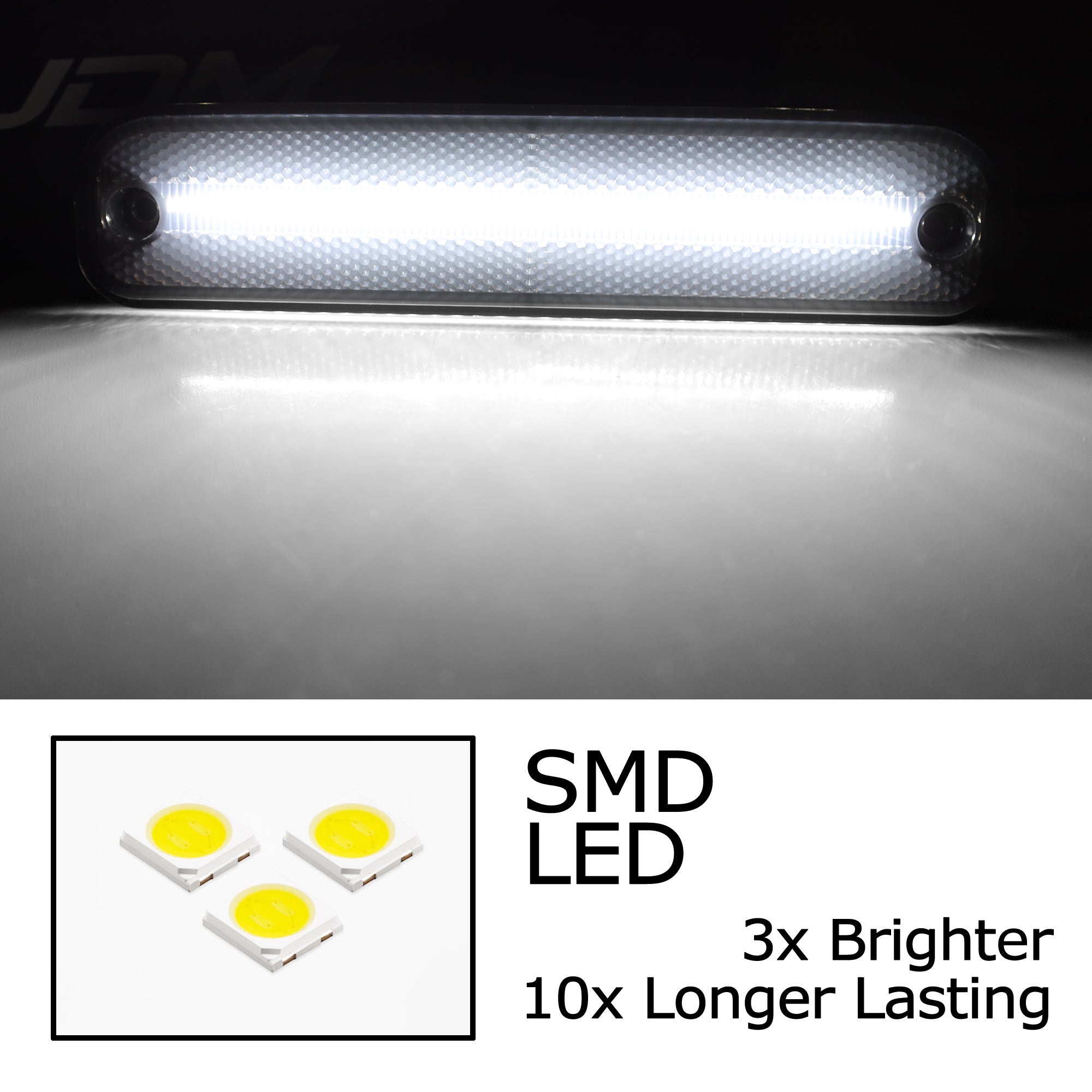 4-Piece Smoke Lens White Full LED Side Marker Lights Kit for 1975-1980 Chevy GMC C/K Pickup Trucks - Durable Replacement for Improved Night Visibility & Safety