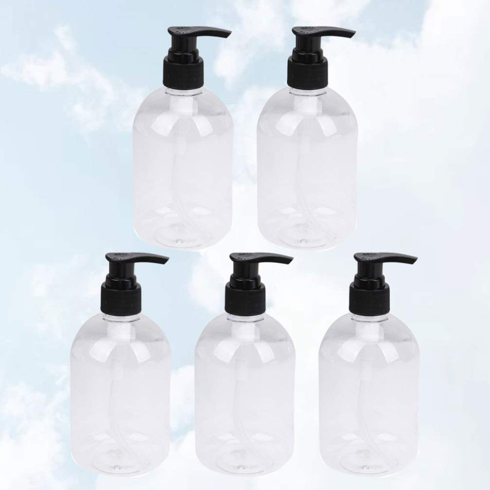 5-Pack 350ml Refillable Spray Bottles - Black Plastic Travel Containers for Hand Sanitizer, Alcohol, Lotion & Cleaning Solutions | Perfect for Home, Office, Travel & DIY Projects