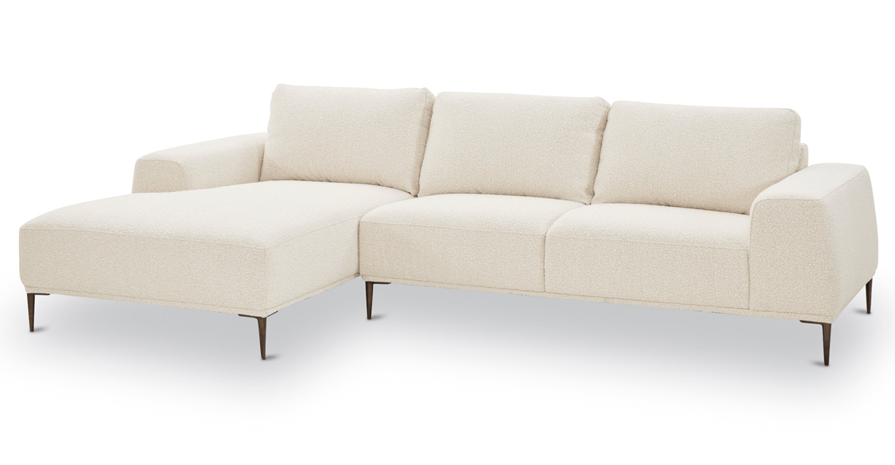 Rue Left Facing Sectional Sofa - Modern L-Shaped Couch with Reversible Chaise for Living Room, Family Room & Apartment | Comfortable Fabric Upholstery, Sturdy Frame | Perfect for Small Spaces & Home Theater Setup