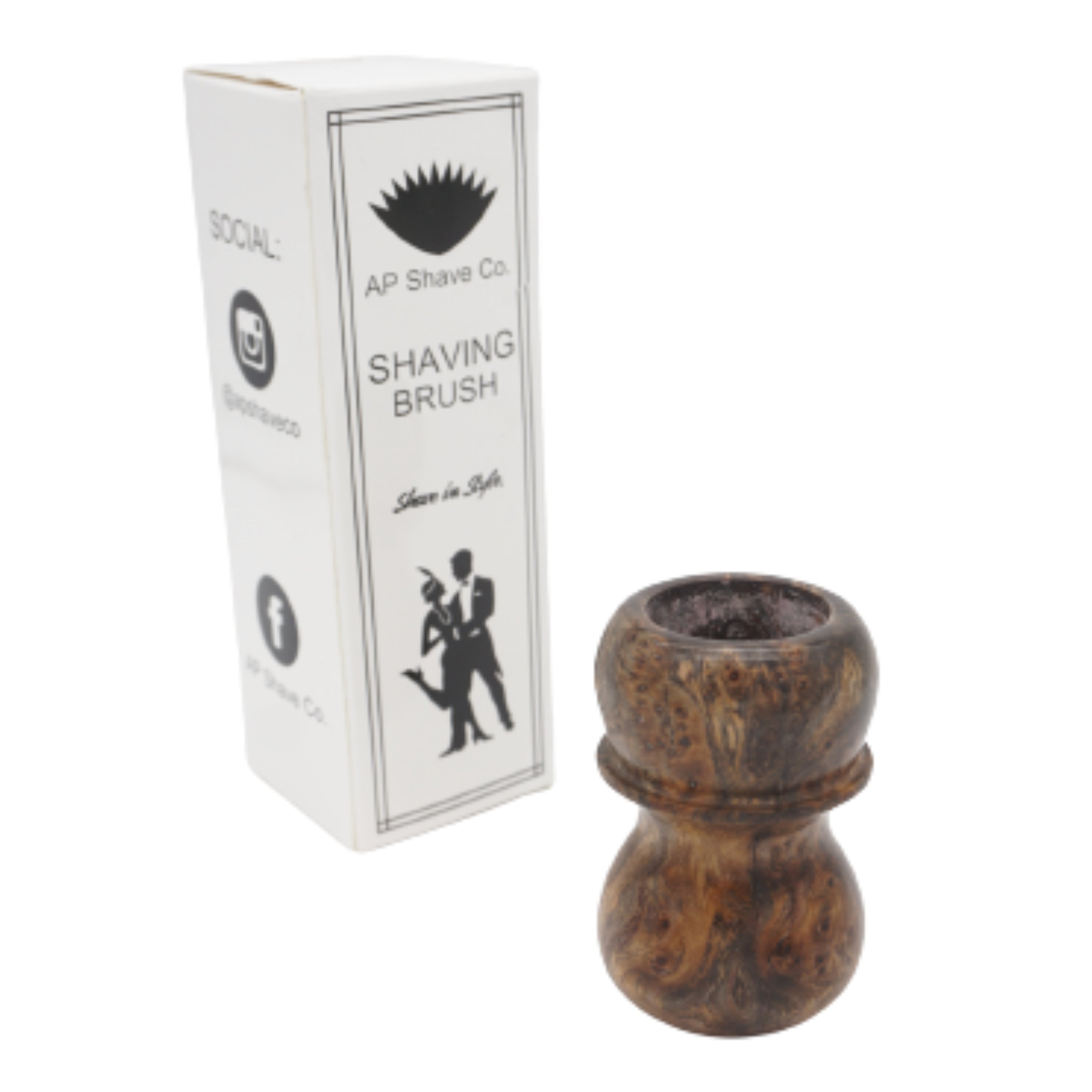 Premium Stabilized Elm Burl Wood Shaving Brush Handle - Fits 24mm & 26mm Knots - Handcrafted for Wet Shaving Enthusiasts - Perfect for Traditional Barber Shops & Luxury Grooming Gifts