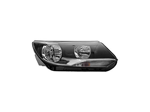 Right Passenger Side Halogen Headlight Assembly for 2012-2017 Volkswagen Tiguan - OEM Replacement Headlamp - Perfect for Night Driving and Foggy Conditions
