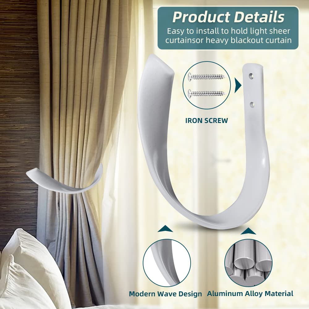 Elegant Aluminum Alloy Curtain Holdbacks - Set of 2, Decorative Drapery Hooks for Windows, Perfect for Home, Office & Bedroom Decor - Enhance Your Interior Design with Stylish Window Treatments