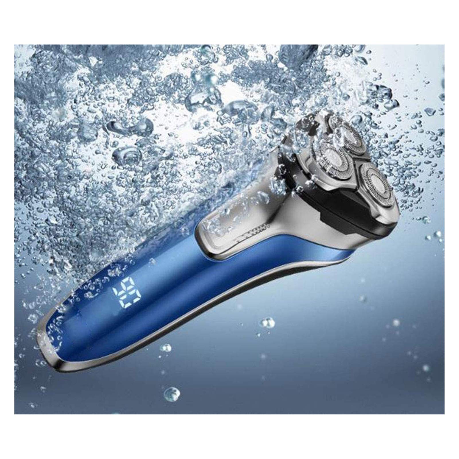 HHWKSJ Rechargeable Electric Razor for Men - 100% Waterproof Wet & Dry Rotary Shaver with Pop-up Trimmer & LED Display - Perfect for Travel, Gym & Daily Shaving