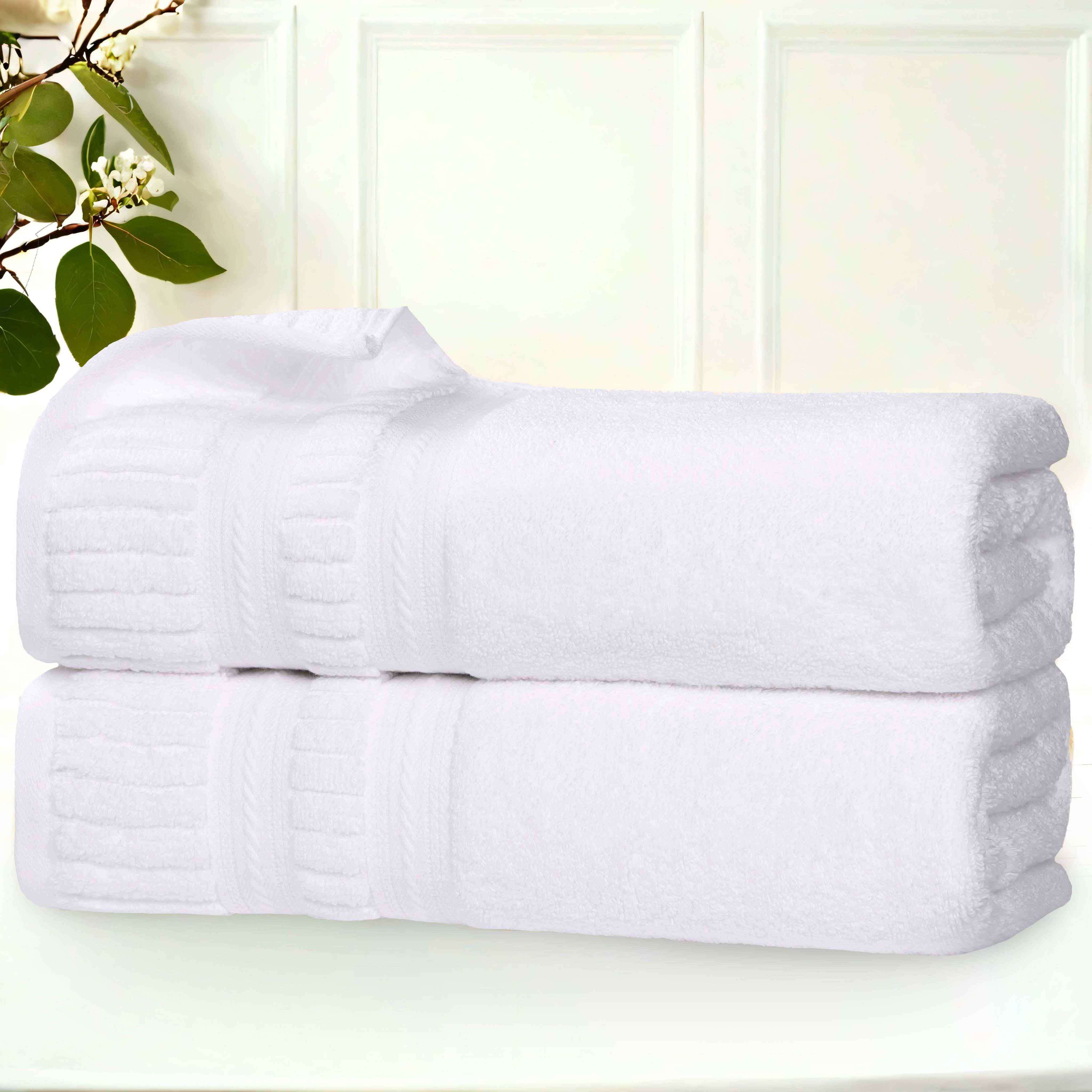 Premium Venice Zero Twist Cotton Bath Towels - Medium Weight, Highly Absorbent, Set of 2 - Soft & Luxurious for Spa, Bathroom & Beach Use