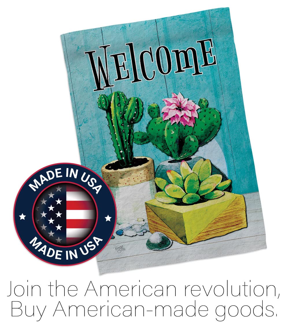 Southwest Cactus Welcome Flag - Double-Sided Desert Decor for Garden & Yard