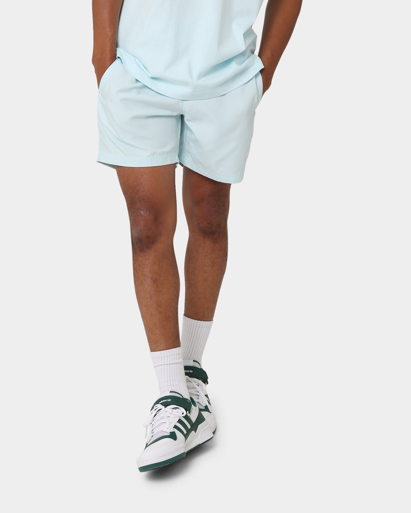 Adidas Adicolor Essentials Trefoil Swim Shorts for Men - Quick-Dry Comfortable Beach Shorts in Almost Blue - Perfect for Swimming, Surfing & Summer Vacations