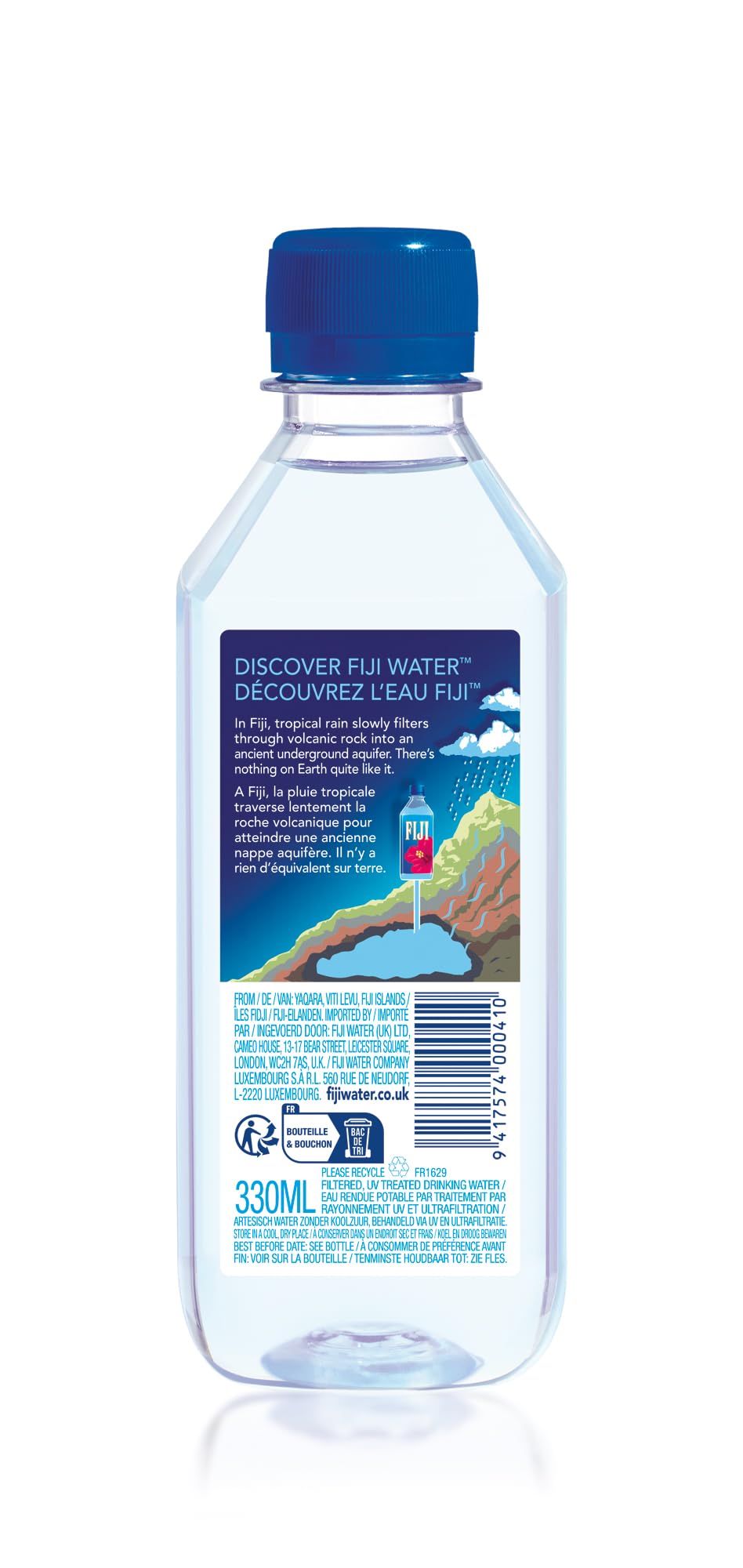 FIJI Natural Artesian 330ml Trinkflaschen (36er Pack) – Perfekt für Büro, Schule, Sport und Outdoor-Aktivitäten