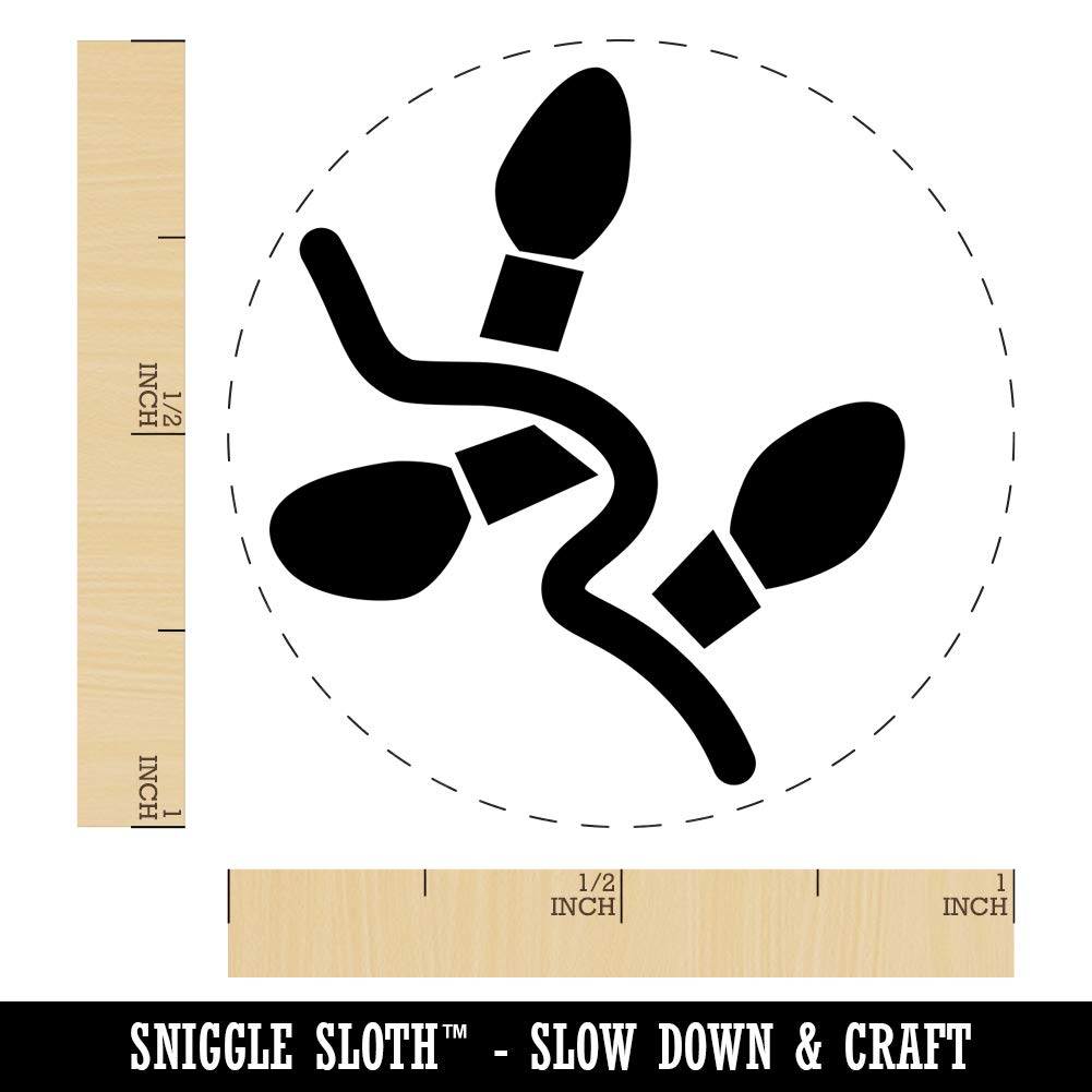 1 Inch Medium Rubber Stamp - Christmas Xmas Lights Bulbs Design for Stamping, Crafting, Planners | Perfect for DIY Cards, Scrapbooking & Holiday Decorations