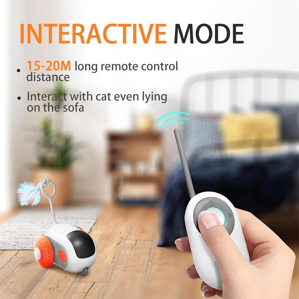 Turbo Tail 2.0 Interactive Cat Toy with Gravity-Sensing Movement - 3 Play Modes, Best Cat Toy for Indoor Play & Exercise, Fun Popper Toy to Keep Your Cat Happy & Active (Blue) - Perfect for Playtime, Boredom Relief & Bonding with Your Feline Friend