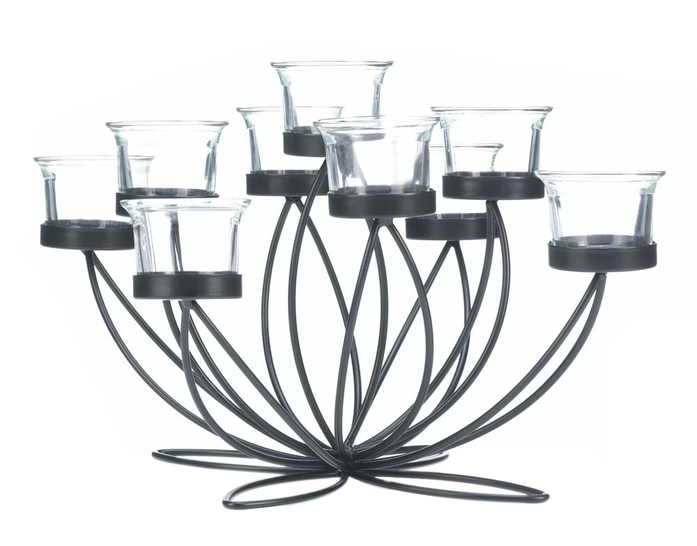 Iron Bloom Candle Holder - Home Decor Centerpiece for Dining & Wedding