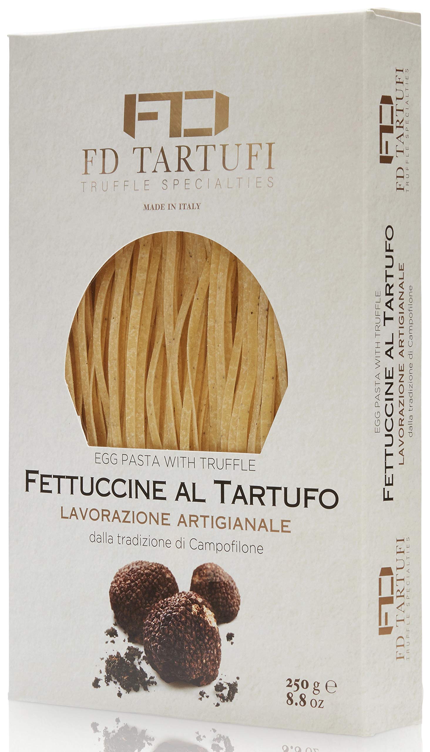 Premium FD TARTUFI Fettuccine Pasta with Black Truffle (250g/8.8oz) | Authentic Italian Gourmet Pasta | 14th Century Traditional Recipe | Perfect for Fine Dining, Romantic Dinners & Special Occasions