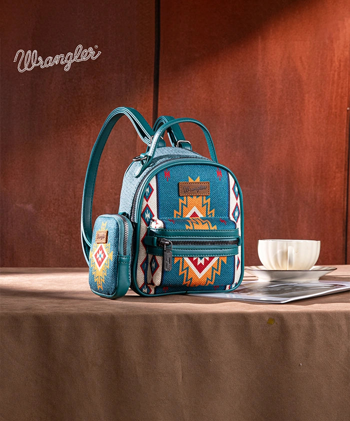 Wrangler Aztec Navajo Print Concealed Carry Backpack for Men & Women - Stylish Tactical Daypack for Hiking, Travel & Everyday Use