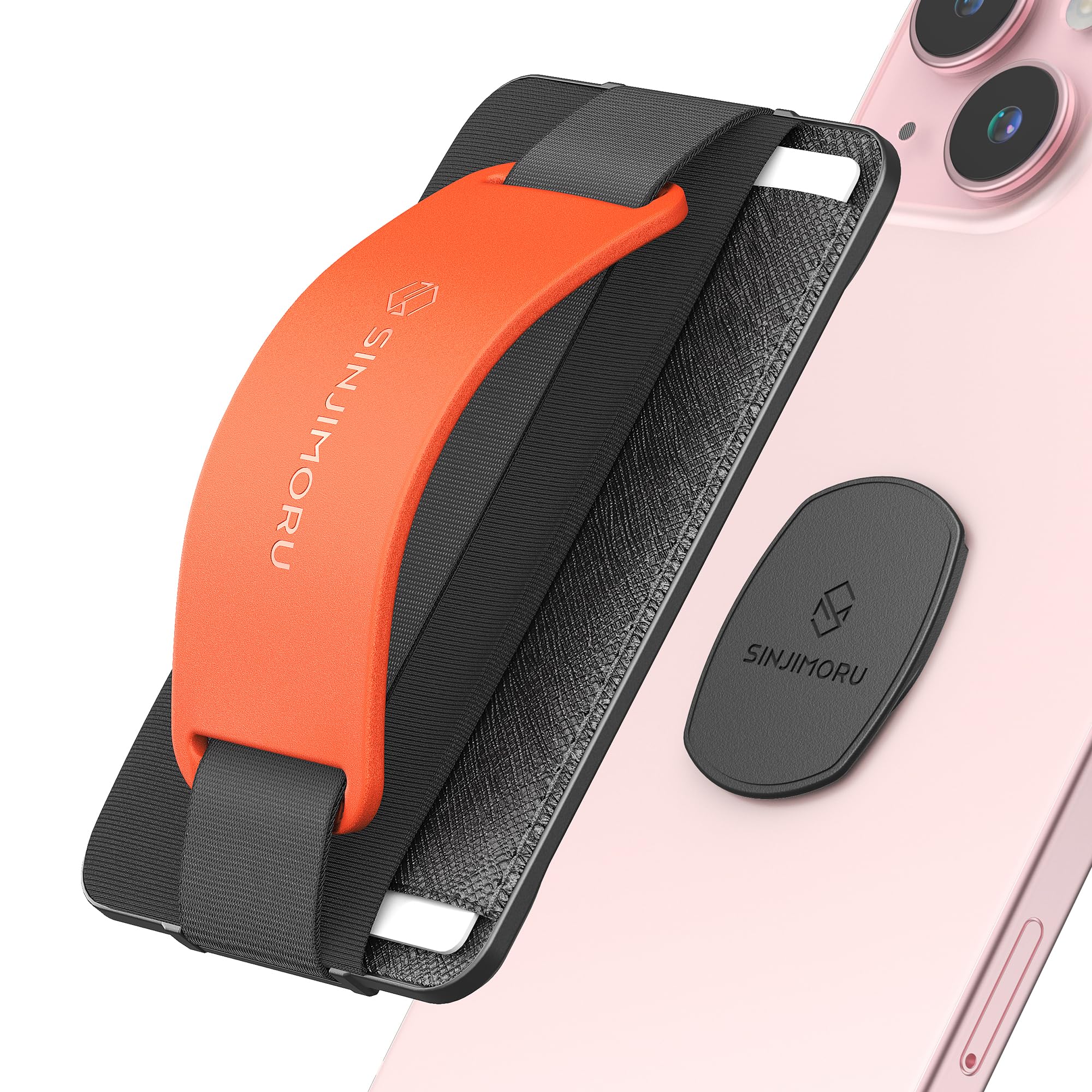 Sinjimoru Detachable Phone Wallet & Card Holder - Universal Phone Stand with Grip for Wireless Charging (Not MagSafe Compatible) | Perfect for iPhone, Samsung & More - Ideal for Travel, Shopping & Everyday Use