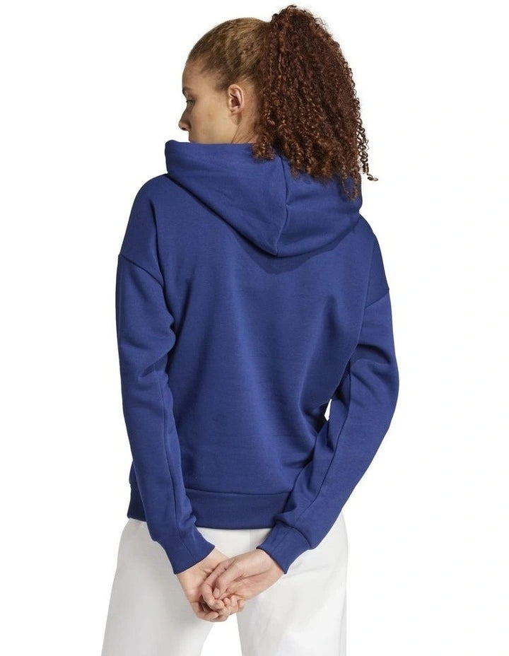 Adidas Women's Feelcozy Fleece Hoodie - Dark Blue | Cozy & Warm Pullover for Casual Wear, Workouts & Outdoor Activities