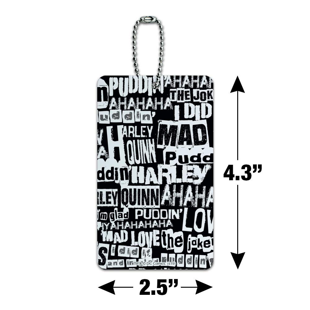 Harley Quinn Ransom Pattern Luggage Tag - Durable Suitcase ID Card for Carry-On Bags - Perfect for Travel, Cosplay & Comic Conventions