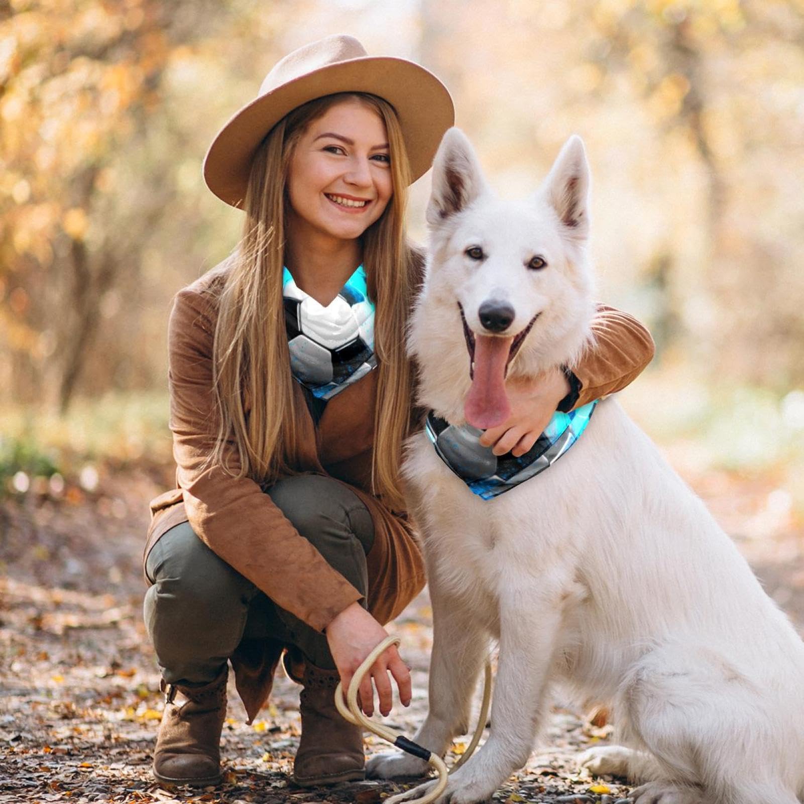 3D Light Wall Football Dog Bandanas - 2-Piece Set for Small, Medium & Large Pets - Adjustable Dog Scarf for Dogs & Cats - Perfect for Pet Parties, Photo Shoots & Outdoor Adventures
