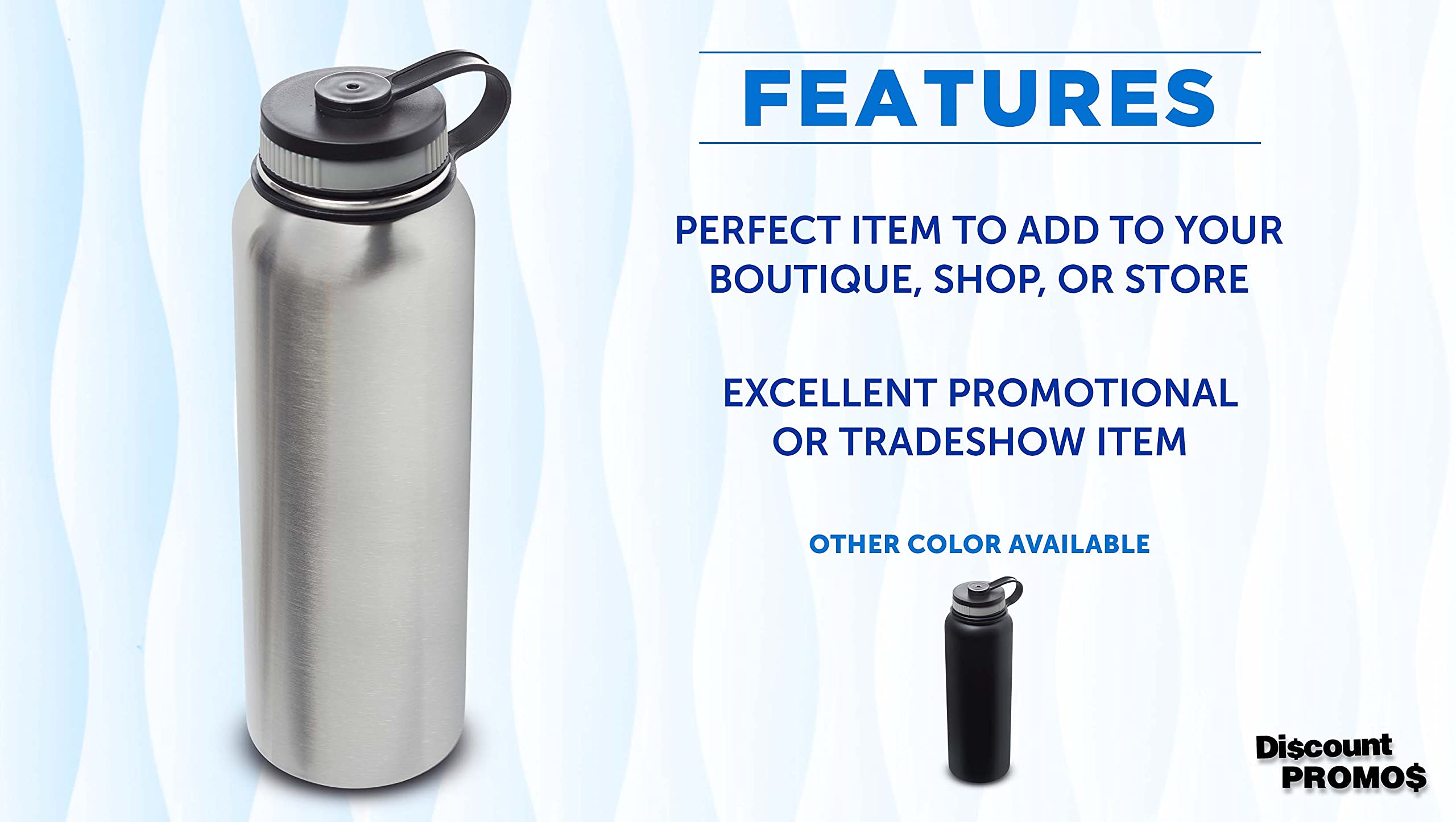 6 Pack 41 oz Stainless Steel Vacuum Insulated Water Bottles - Double Wall Silver Thermal Flask - Perfect for Hiking, Gym & Outdoor Activities