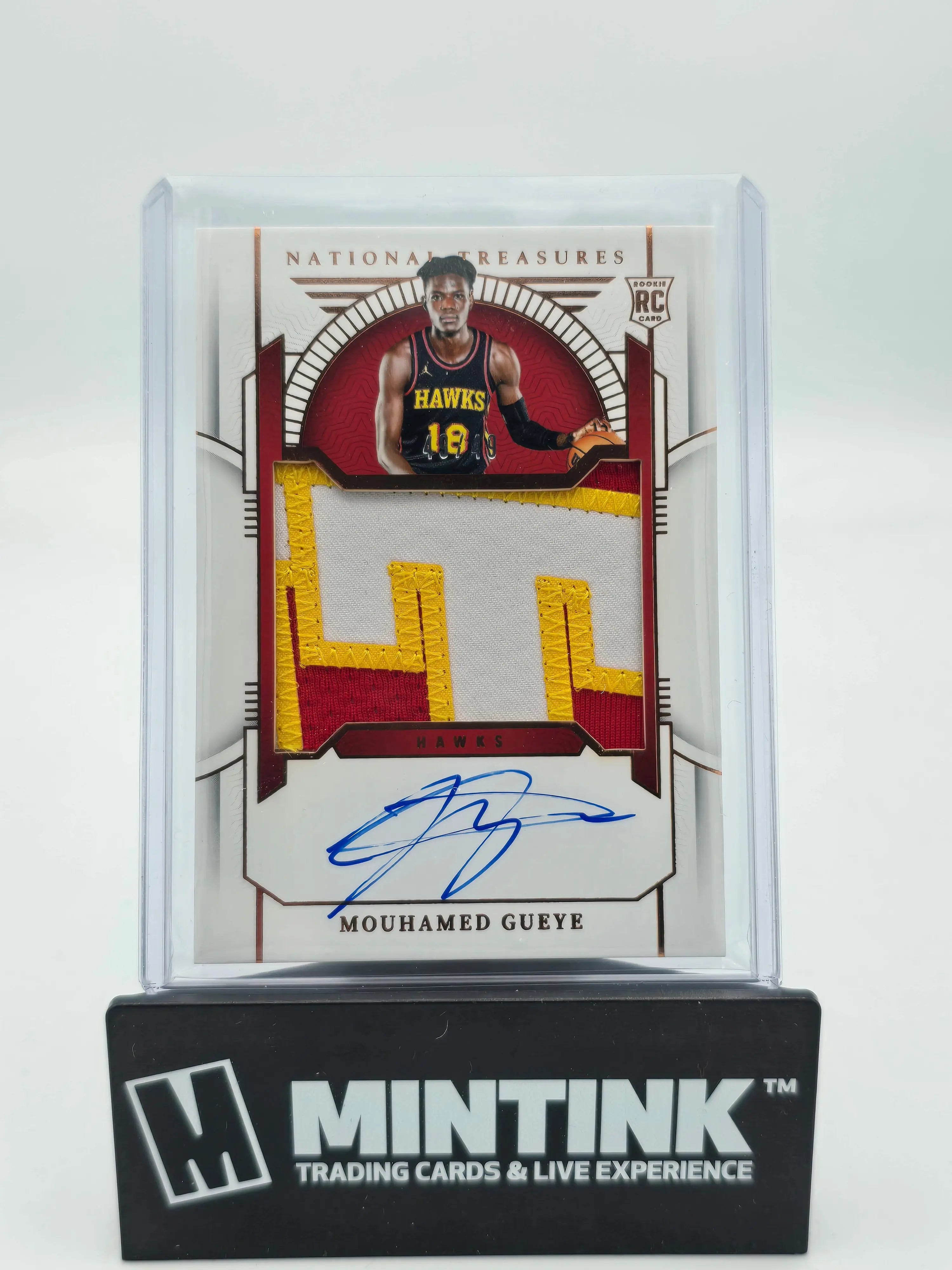 2023-24 Panini National Treasures Basketball Mohamed Gueye Rookie Card Bronze Jumbo Relic Autograph /49 - Perfect for NBA Collectors and Memorabilia Enthusiasts